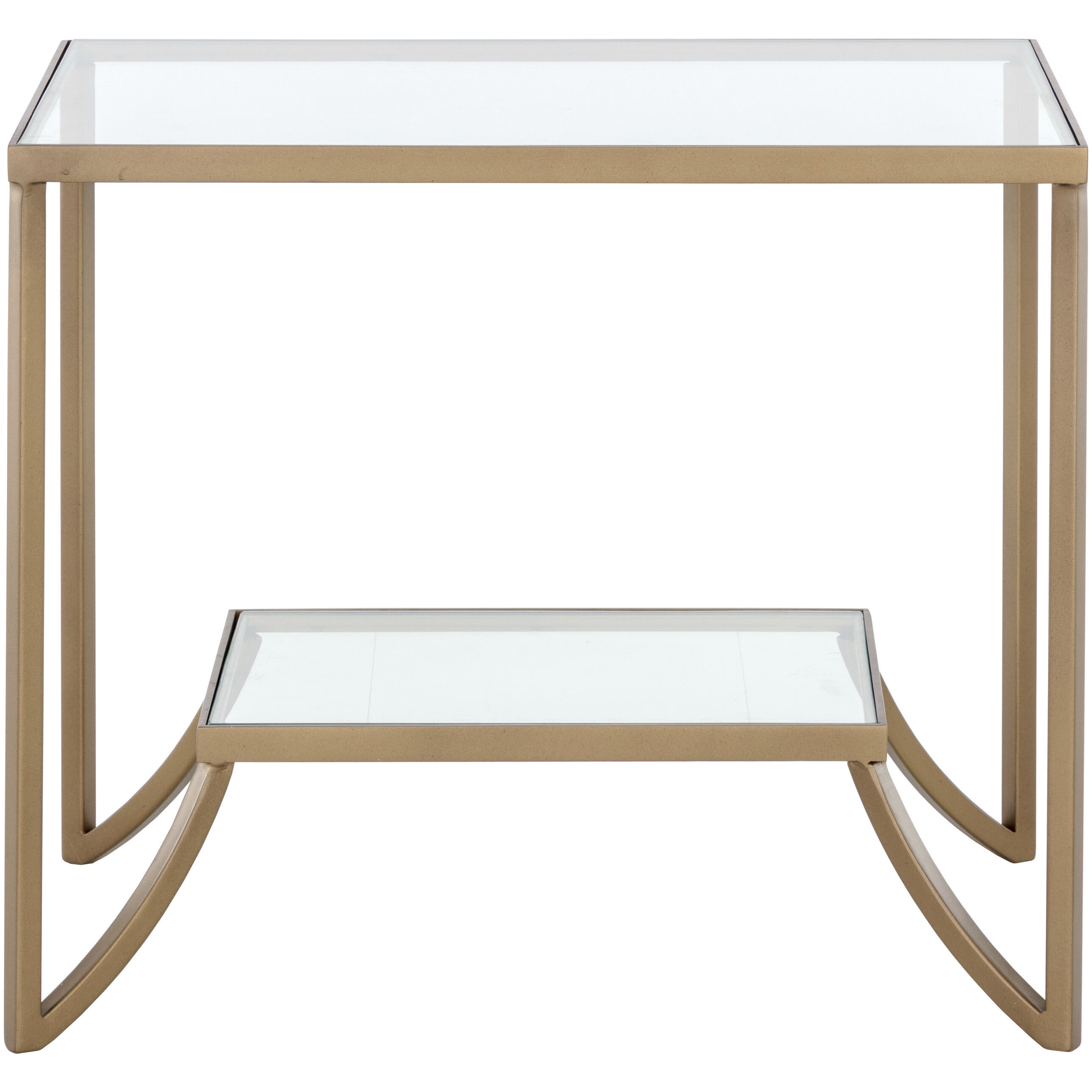 Kessler 28 X 24 inch Clear / Antique Gold Side Table